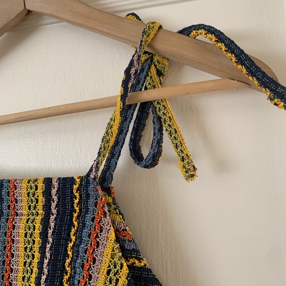 Madewell Texture and Thread Rainbow Stripe Tie Straps Size XL Festival Crochet - Picture 6 of 9